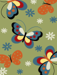 Dywan 2,80 x 3,80 m- Motyle Oliwka